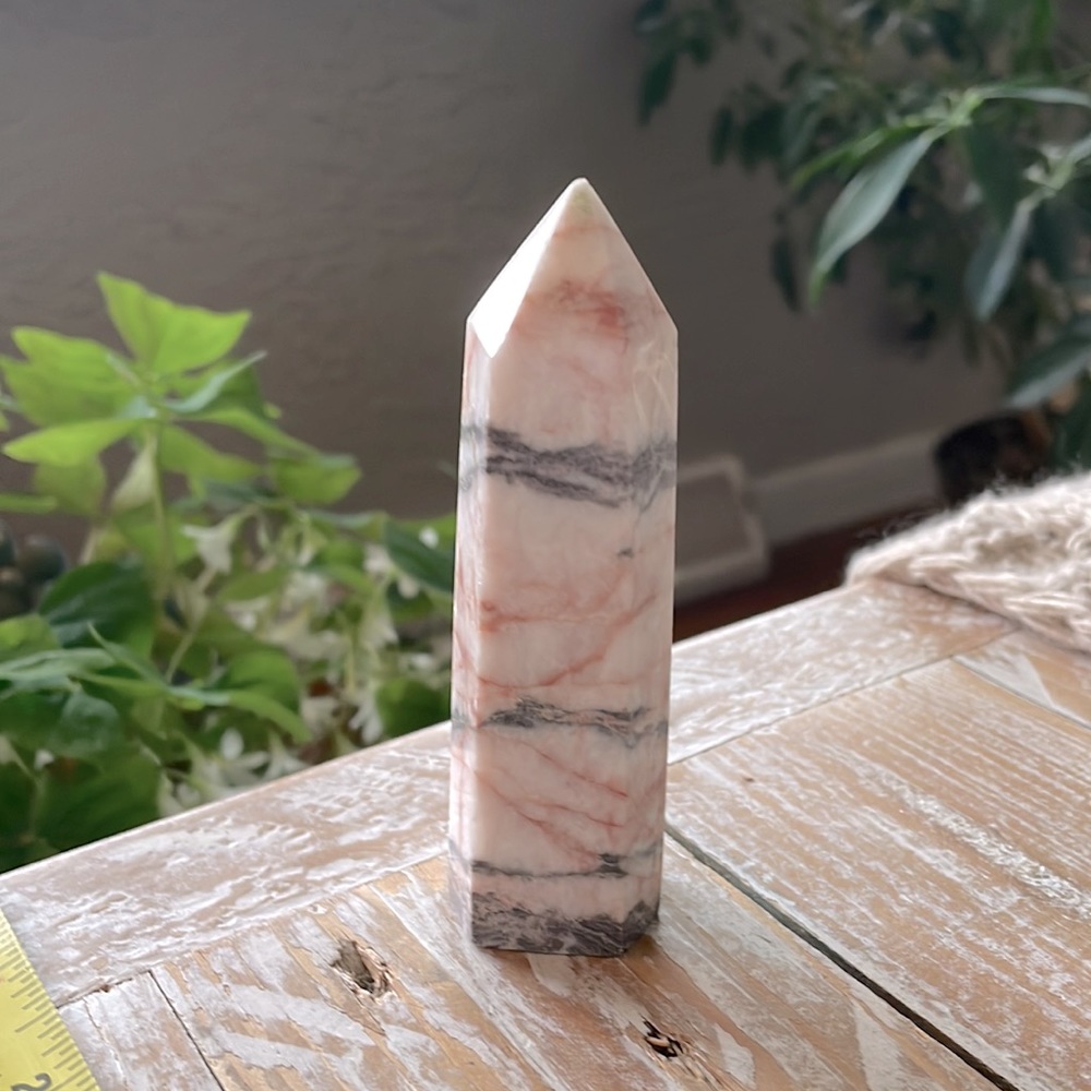 🦓Pink Zebra Jasper Crystal Tower🦓 - Picture 4 of 9